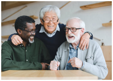 three seniors smiling